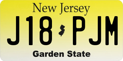 NJ license plate J18PJM