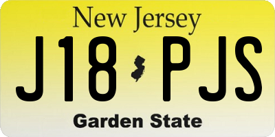 NJ license plate J18PJS