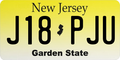 NJ license plate J18PJU