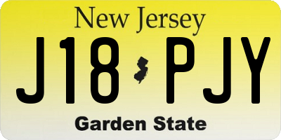 NJ license plate J18PJY