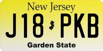 NJ license plate J18PKB