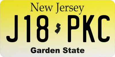 NJ license plate J18PKC