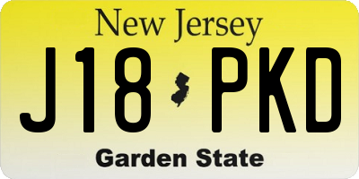 NJ license plate J18PKD