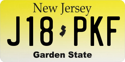 NJ license plate J18PKF
