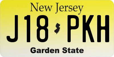 NJ license plate J18PKH