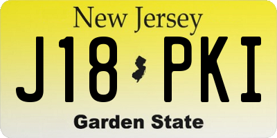 NJ license plate J18PKI