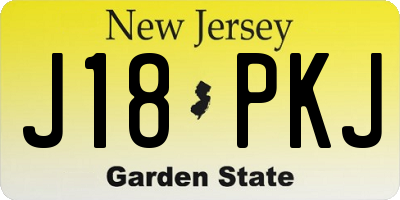 NJ license plate J18PKJ