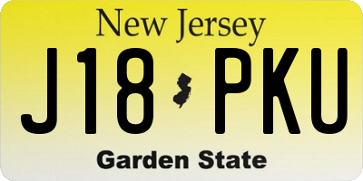 NJ license plate J18PKU