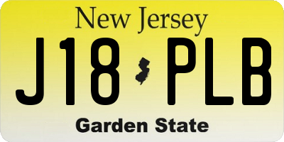 NJ license plate J18PLB