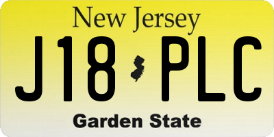 NJ license plate J18PLC