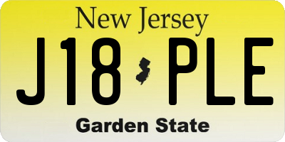 NJ license plate J18PLE