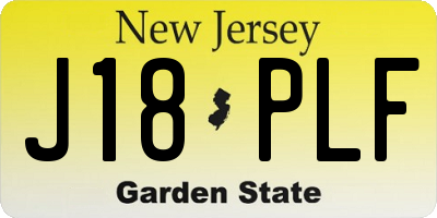 NJ license plate J18PLF