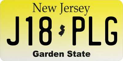 NJ license plate J18PLG