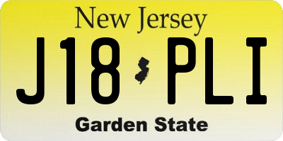 NJ license plate J18PLI