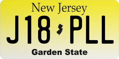 NJ license plate J18PLL