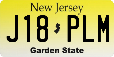 NJ license plate J18PLM