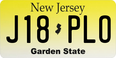 NJ license plate J18PLO