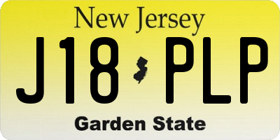 NJ license plate J18PLP