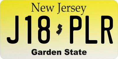 NJ license plate J18PLR