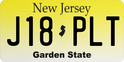 NJ license plate J18PLT