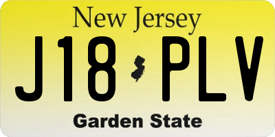 NJ license plate J18PLV