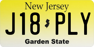 NJ license plate J18PLY