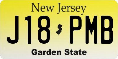 NJ license plate J18PMB
