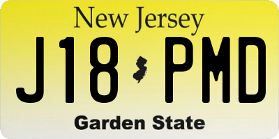 NJ license plate J18PMD