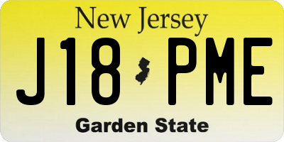 NJ license plate J18PME