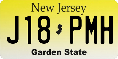 NJ license plate J18PMH