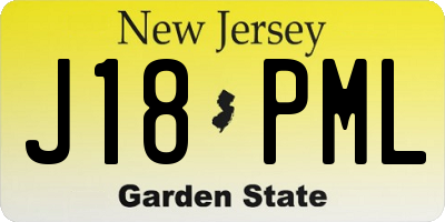NJ license plate J18PML