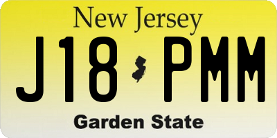 NJ license plate J18PMM