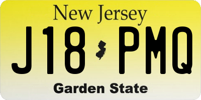 NJ license plate J18PMQ
