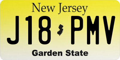 NJ license plate J18PMV