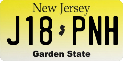 NJ license plate J18PNH