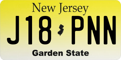 NJ license plate J18PNN
