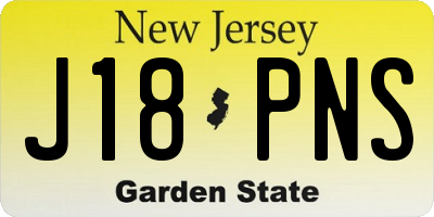 NJ license plate J18PNS