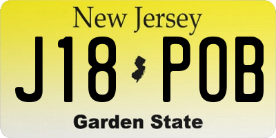 NJ license plate J18POB