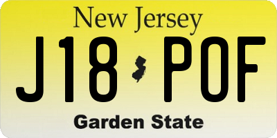 NJ license plate J18POF