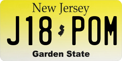 NJ license plate J18POM