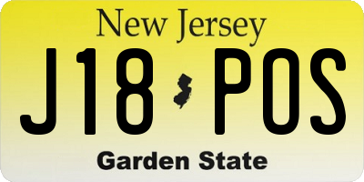 NJ license plate J18POS