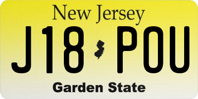 NJ license plate J18POU