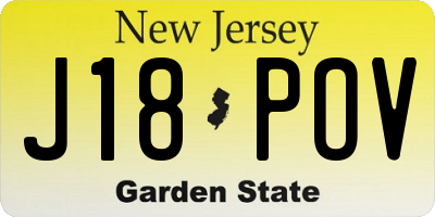 NJ license plate J18POV