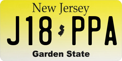 NJ license plate J18PPA