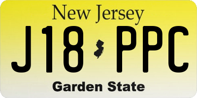 NJ license plate J18PPC