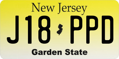 NJ license plate J18PPD