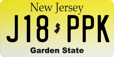 NJ license plate J18PPK