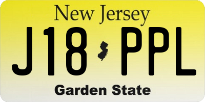 NJ license plate J18PPL