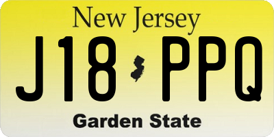 NJ license plate J18PPQ
