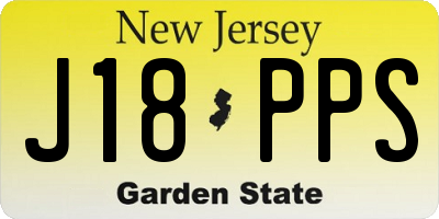 NJ license plate J18PPS